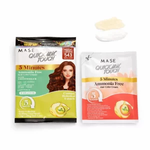 QUICK TOUCH AMMONIA FREE 5 MINS HAIR COLOR CREAM SACHET - Light Mahogany Copper Brown 543